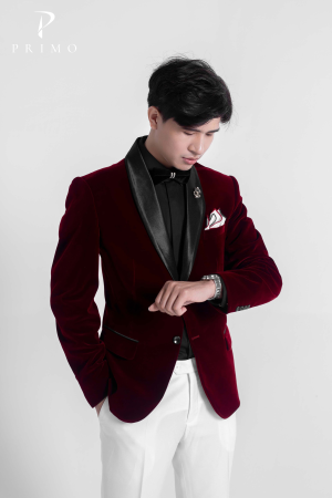 Bộ Suit Nam 2 Cúc Cao Cấp Primo – Nhung Đen
