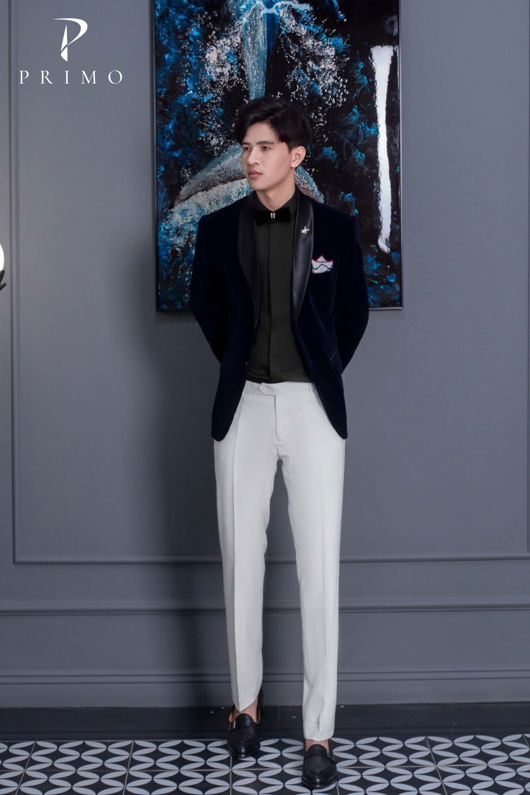 Bộ Suit Nam 2 Cúc Cao Cấp Primo – Nhung Xanh Đen - Ảnh 2