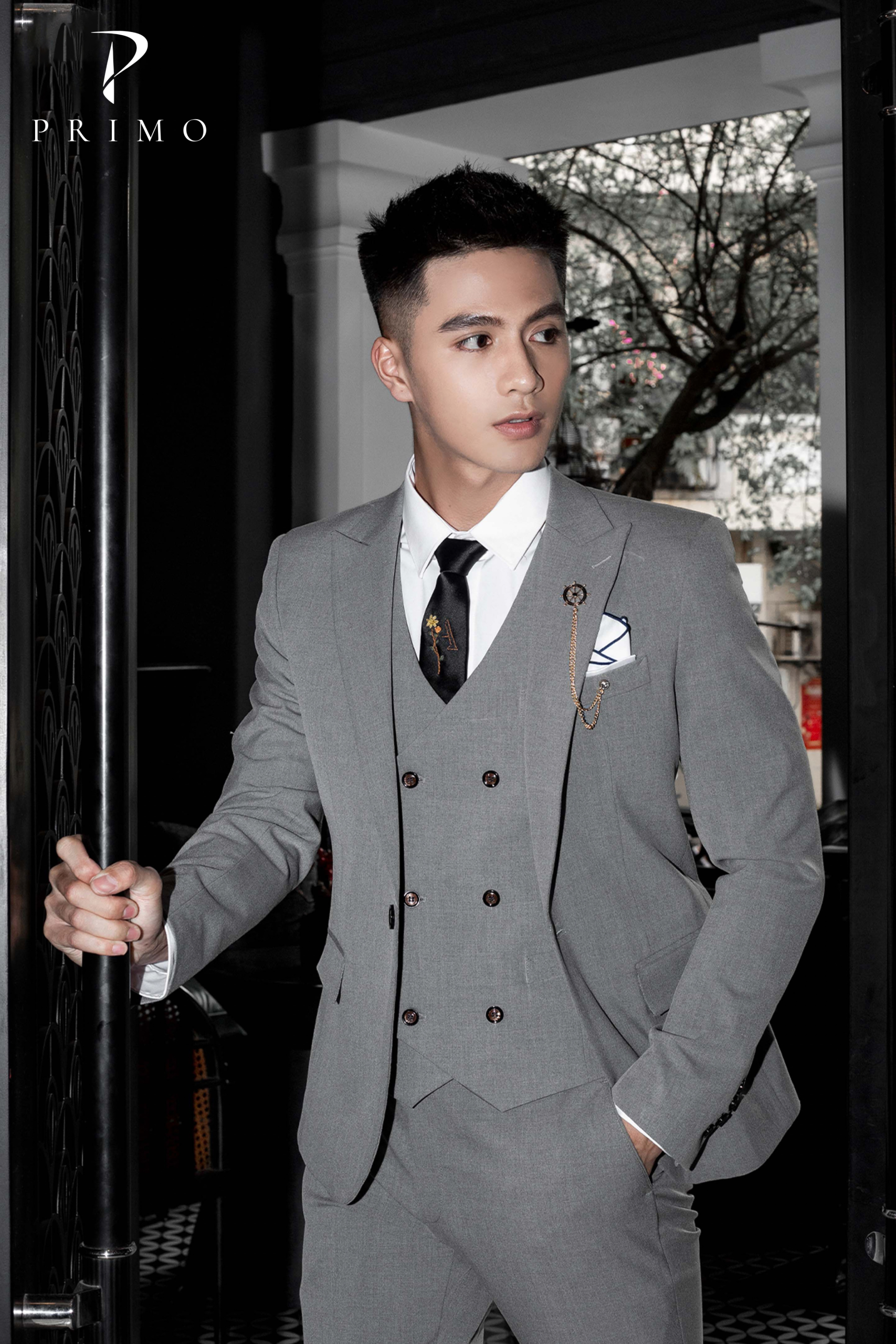 Bộ Suit Nam 1 Cúc Cao Cấp Primo – Ghi Sáng