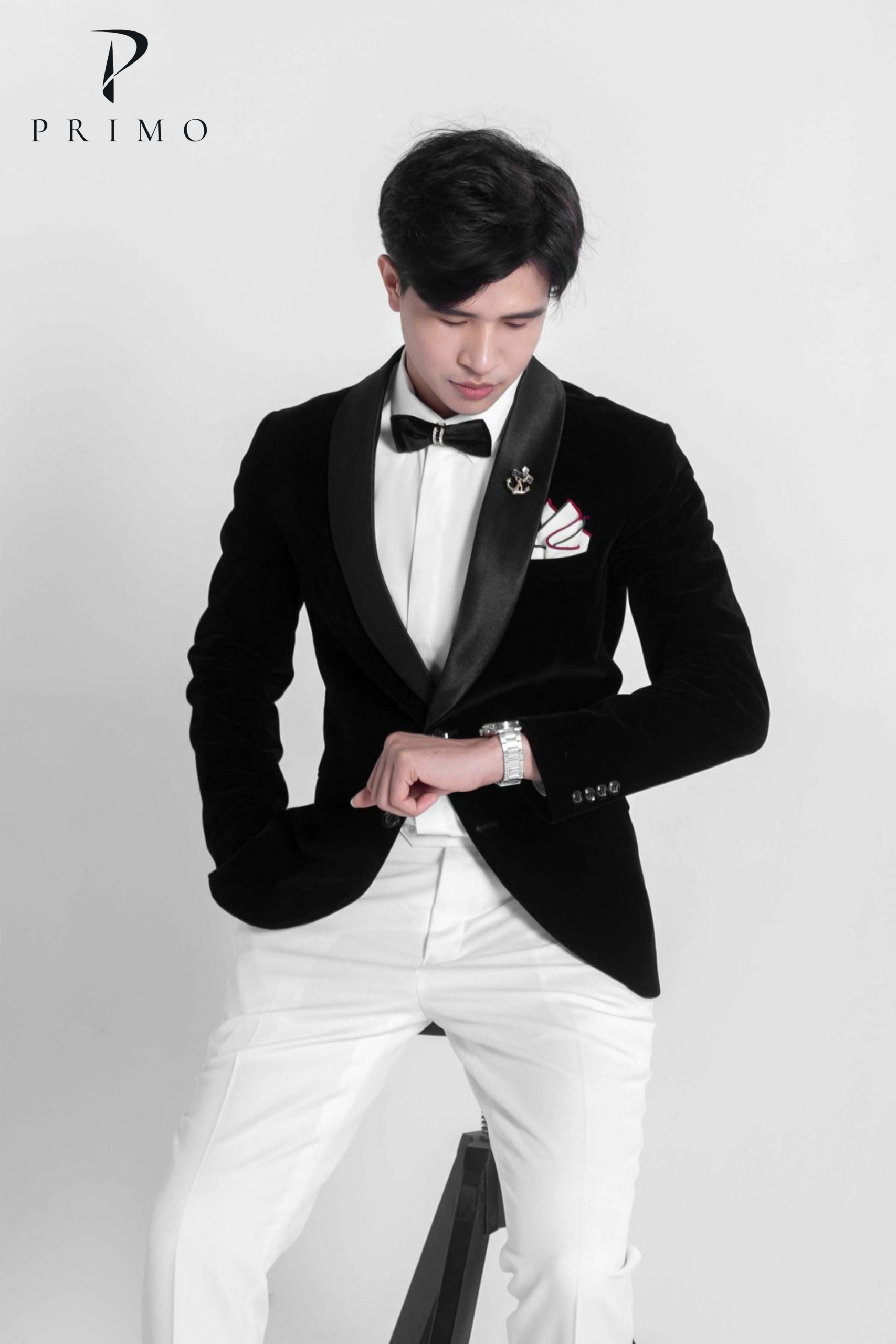 Bộ Suit Nam 2 Cúc Cao Cấp Primo – Nhung Đen - Ảnh 2